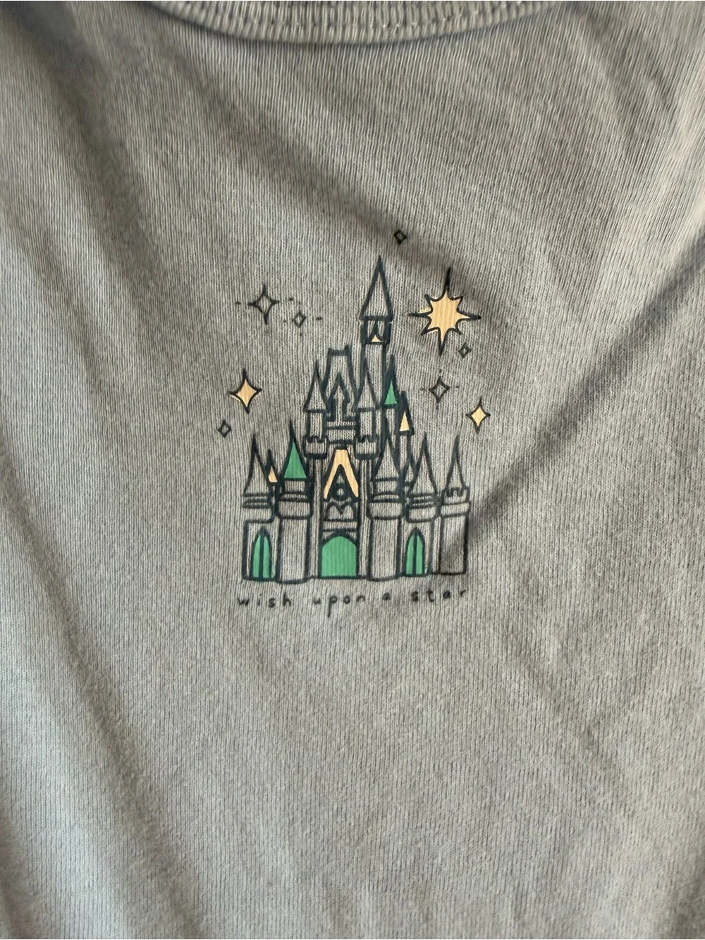 Disney Light Blue Castle Sleeveless One-Piece Bodysuit